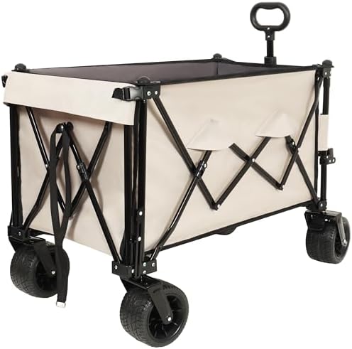 Heavy-Duty Foldable Wagon with Extended Tailgate | 480LBS Capacity, Al