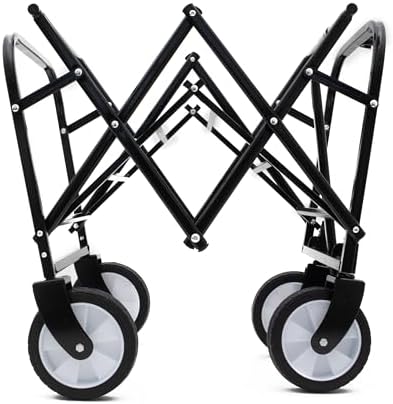 Collapsible Folding Wagon Cart - Lightweight All-Terrain Utility Cart for Camping, Shopping, Gardening, Sports, and Fishing - Portable, Durable, Easy to Store