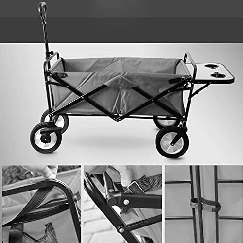 Outdoor Wagon Garden Carts Outdoor Carts Wagons Beach Cart Folding Wagon Folding Portable Outdoor Four-Wheeled Camper All Terrain Wagon with Dining Table Wagons (Green 85 * 50cm)