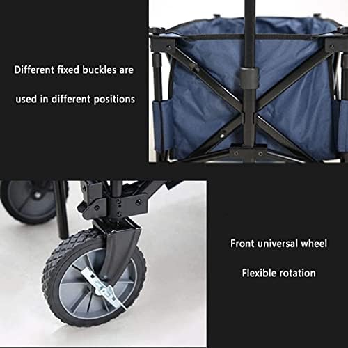 Portable Camping Cart,Outdoor Folding Utility Wagon Wagon Cart Heavy Duty Outdoor Beach Wagon with Wheels Home Shopping Trolley Load-Bearing 80kg / 176lbs 2 Colors