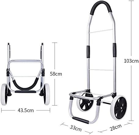 JSEIAJB Trolley cart on Wheels Woman Shopping cart Foldable Shopping B
