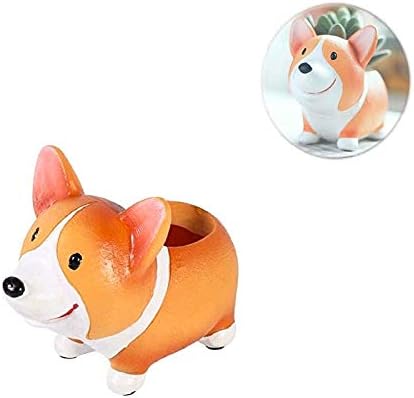 Corgi Planters for Succulents Small Flowerpot Cute Succulent Planter Bonsai Pot Pencil Holder Desk Mini Ornament
