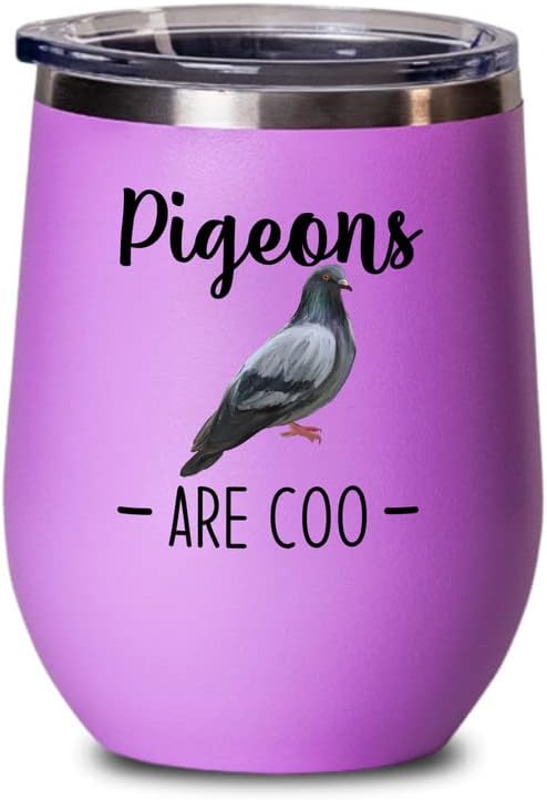 Bird Lover Pink Edition Wine Tumbler 12oz - Pgeons are coo - Hummingbi
