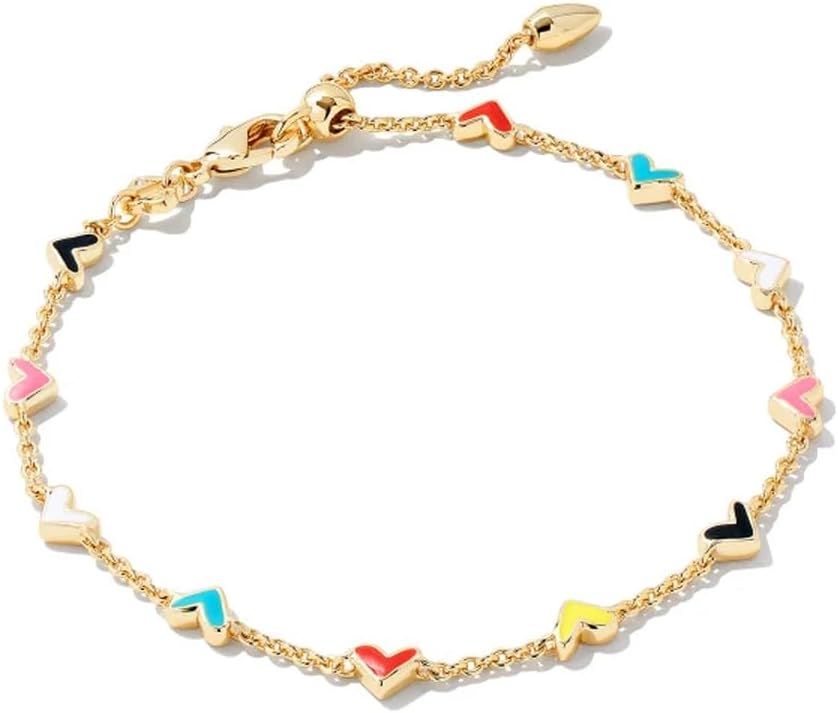 Kendra Scott Haven Heart Gold Chain Bracelet in Multi Mix, Fashion Jew