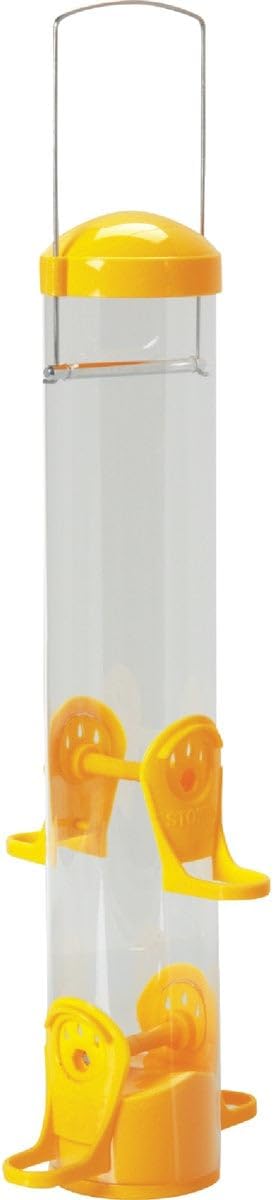 Stokes Select Thistle Tube Bird Feeder with Six Feeding Ports, Yellow, 1.6 lb Capacity - 38224, small