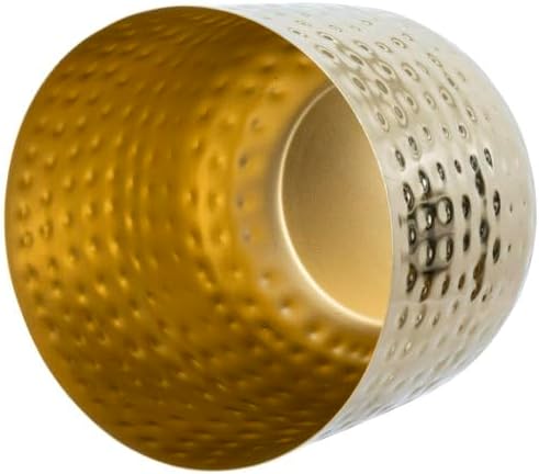 MyGift Modern Hammered Brass Plated Metal Planter Pots – Set of 2 Indo