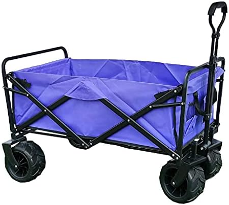 Outdoor Wagon Outdoor Folding Utility Wagon Folding Utility Wagon Cart Outdoor Camping Trolley with Wide All Terrain Wheels Load-Bearing 100kg / 220lbs for Sports Shopping Gardening (Style 2)