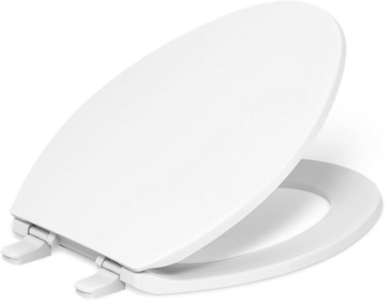 KOHLER 20110-0 Brevia, Slow Close Toilet Seat, Elongated Toilet Seat, Grip-Tight Bumpers Quick-Attach Hardware, White