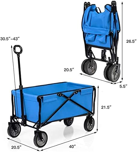 Portable Camping Cart,Outdoor Coapsible Utility Wagon Heavy Garden Por