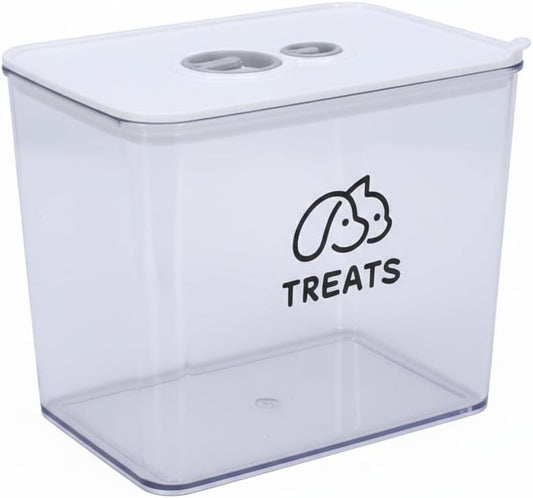 4Qt Pet Food Storage Containers, Airtight Dog Food Storage Container with Chronograph Wheel Design, Dog Treat Container with Suitable for Pet,Bird Seeds,Dog & Cat Treats(White)