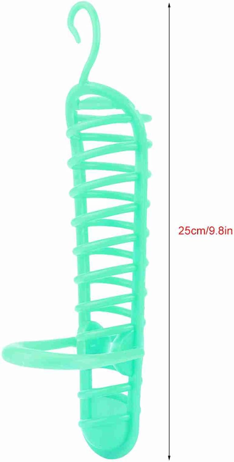 Pilipane Parrots Feeder Basket Plastic Food Fruit Feeding Perch Stand Holder for Pet Bird Supplies (Green)