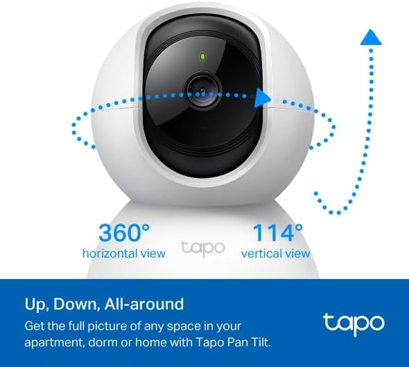 Tapo 2K Pan/Tilt Security Camera for Baby Monitor, Dog Camera w/Motion