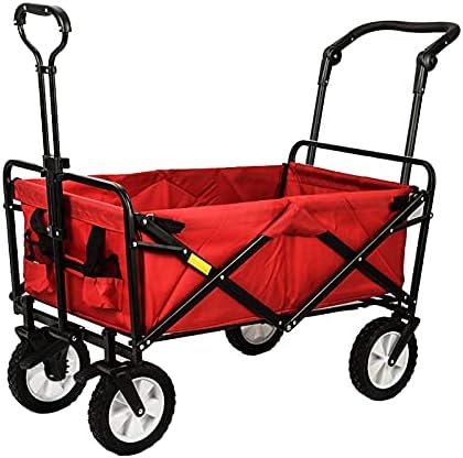 Folding Trolley Cart Outdoor Folding Utility Wagon Folding Camping Cart Garden Cart Portable Rolling Beach Outdoor Transport Vehicle Double Brakes 85 X 50 X 28cm Load-Bearing 80kg/176lbs (Style 2)
