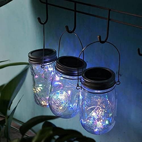 Miaro 8 Pack Mason Jar Lights, 20 LED Solar Colorful Fairy String Lights Lids Insert for Garden Deck Patio Party Wedding Christmas Decorative Lighting Fit for Regular Mouth Jars