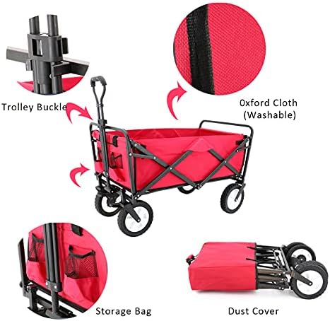 Portable Camping Cart, Wagon Cart Large Capacity Beach Garden Trolley 