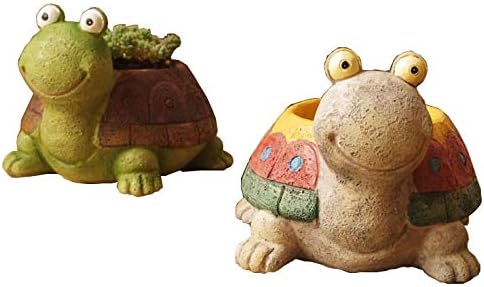 Turtle Planter for Small Plants, Bonsai, Cactus Planter, Mini Succulent Plant Pot Turtle Gift,Set of 2