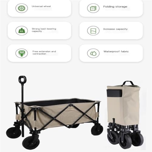 Portable Camping Cart,Portable Folding Beach Trolley Cart for Outdoor 