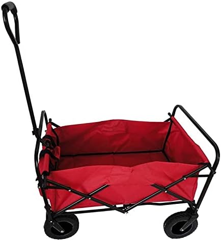 HBJWOV Folding Garden Outdoor Park Utility Wagon Picnic Camping Cart with Replaceable Cover (Standard Size 8" Wheels)(D)
