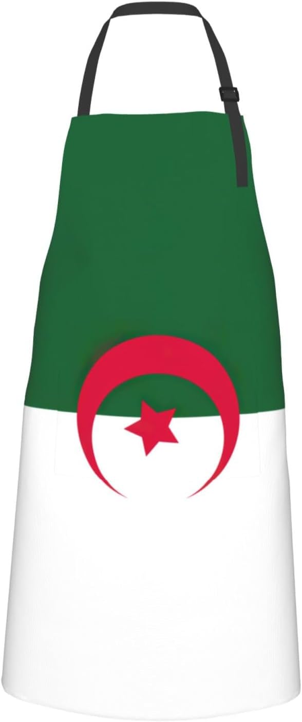 Flag of Algeria Print Laundry apron 28x33 In Waterproof Kitchen Apron with Pockets for Cooking Baking