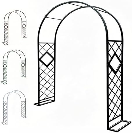 Outdoor Metal Garden Arch Trellis for Climbing Plants, 7.5ft Pergola Arbor Stand for Wedding & Party Decoration, Durable Brown Finish, Perfect for Outdoor Events