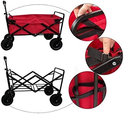 Collapsible Wagon Cart with Wheels Foldable Folding Wagons Carts Silen