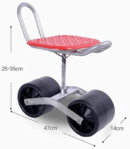 HBJWOV Garden Cart Rolling Work Seat Garden Cart Seat Stool 360° Free Rotation