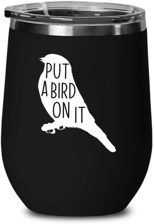 Bird Lover Black Edition Wine Tumbler 12oz - Put a bird on it - Hummin