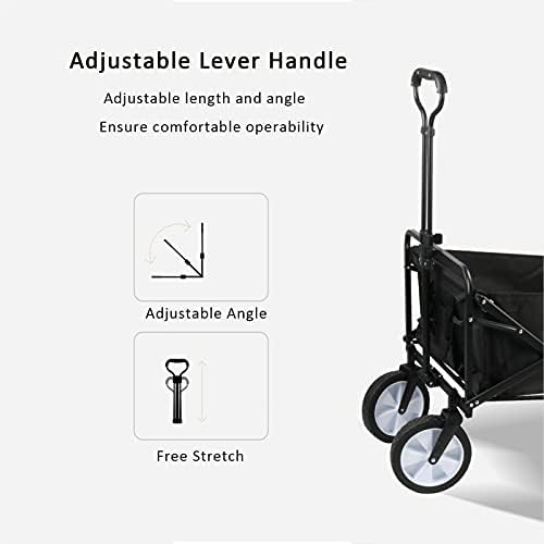 Portable Camping Cart,Beach Garden Trolley Cart Large Capacity Wagon Cart with Telescoping Handle Compact Outdoor Wheelbarrows for Camping Garden and Beach Use,Red