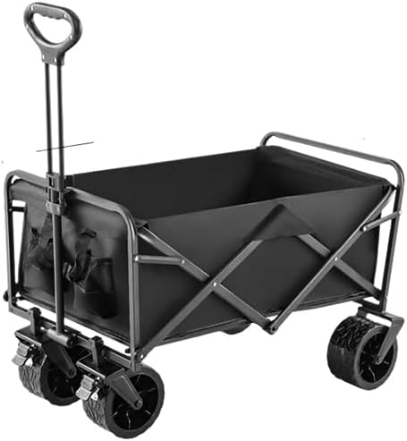 Portable Camping Cart,Outdoor Camping Folding Beach Wagon Cart with 4 