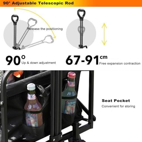 Collapsible Wagon Cart with Wheels Foldable Folding Wagons Carts Silen