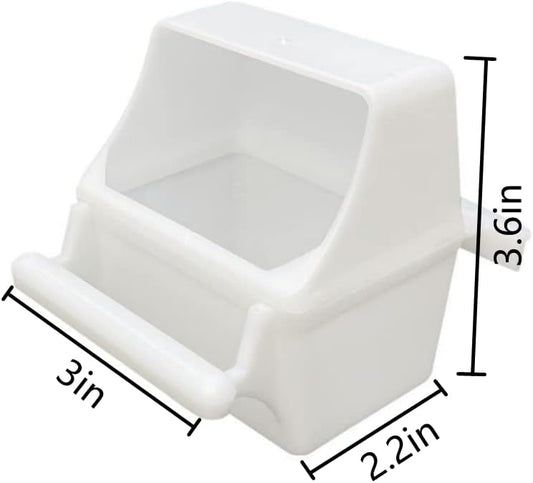 Small Bird Slot Feeder No Mess Cage Hanging Feeder Cup Plastic Food & 