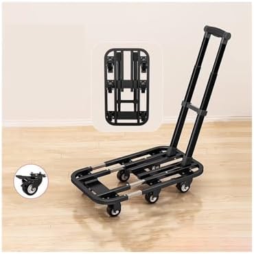 Heavy-Duty Foldable Flatbed Cart with Wheels - Portable Utility Trolley for Home & Lawn Transport, Versatile Folding Trailer in Cactus Gray, Ideal for Gardening & Outdoor Use