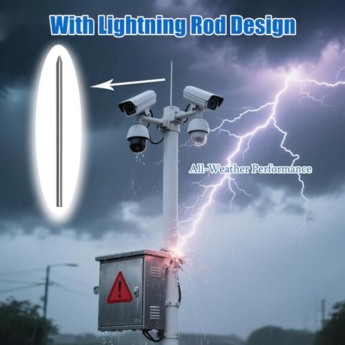 Universal Security Camera Mounting Pole, Adjustable 6.6FT to 19.6FT Stand for Solar Street Lights & Outdoor Surveillance, Ideal for Backyard, Garden & Driveway Use