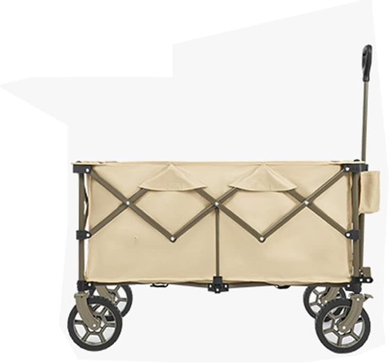 JSEIAJB Camping Cart 80L Folding Trolley Portable Ultralight Shopping Pushcart Outdoor Picnic Beach Wagon Trailer Car