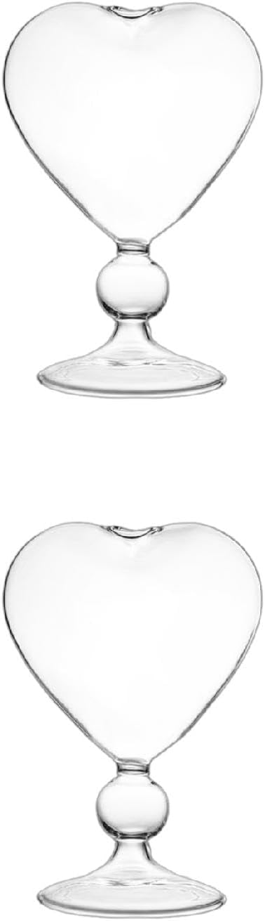 Heart Shape Glass Flower Pot Desktop Standing Vase Planter Container H
