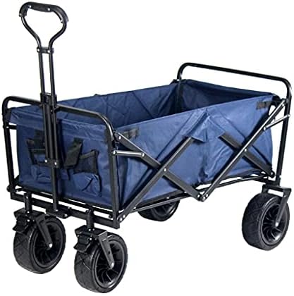 Trolleys, Outdoor Foldiutility Wagon Foldicampicart, Heavy Duty Trolley with Wheels, Family Shoppitruck, for All Terrain, Load-Bea100Kg/220Lbs, 3 Colors