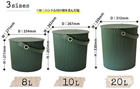 Yahata Kasei 234708 Garden Tool Bucket with Lid, Green, 5.3 gal (20 L)