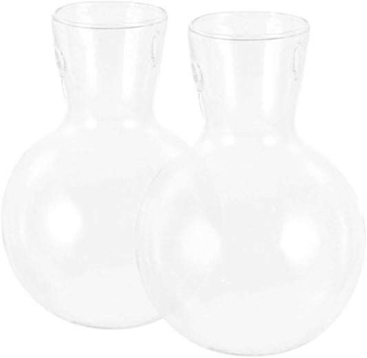 Milisten Hydroponic Glass Planter Vase Accessories with Wooden Stand Clear Borosilicate Glass Indoor Plant Pot Decor 3.94X2.75X2.75In Table Centerpiece Flowerpot