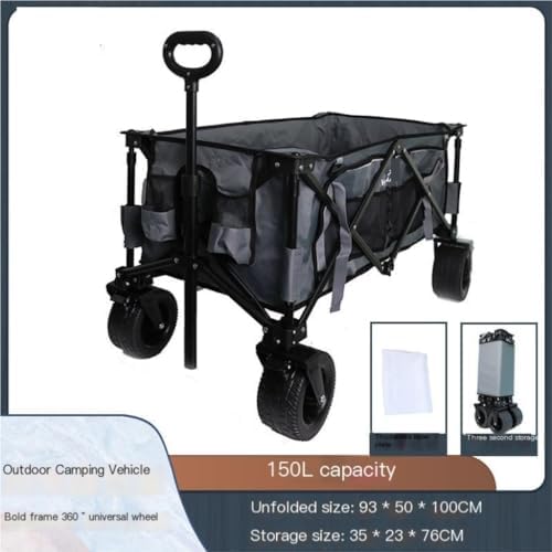 Portable Camping Cart,Portable Foldable Beach Camping Trolley Cart for