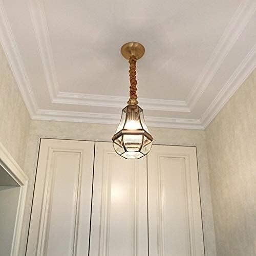 Solar Garden Lights Glass Hanging Light Elegant Copper Chandelier Restaurant Bar Lamp Aisle Hallway Entrance Lighting Fitting E27 Decoration Pendant Lamp