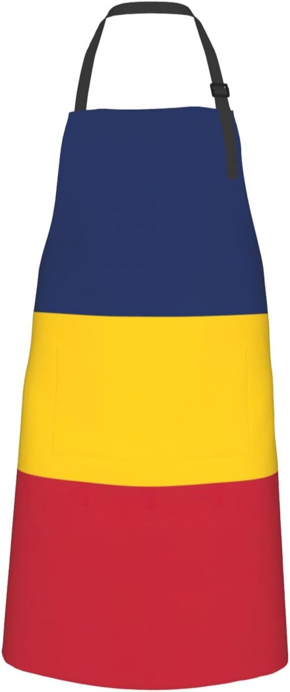 Flag of Chad print Waterproof chef's apron with pocket apron for kitchen cooking baking barbecue and gardening