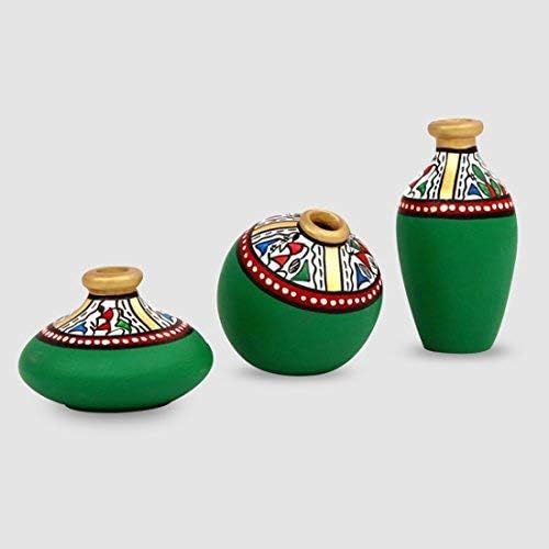 Western Eiderdown Presents Warli Handpainted Terracotta Miniature Pot 