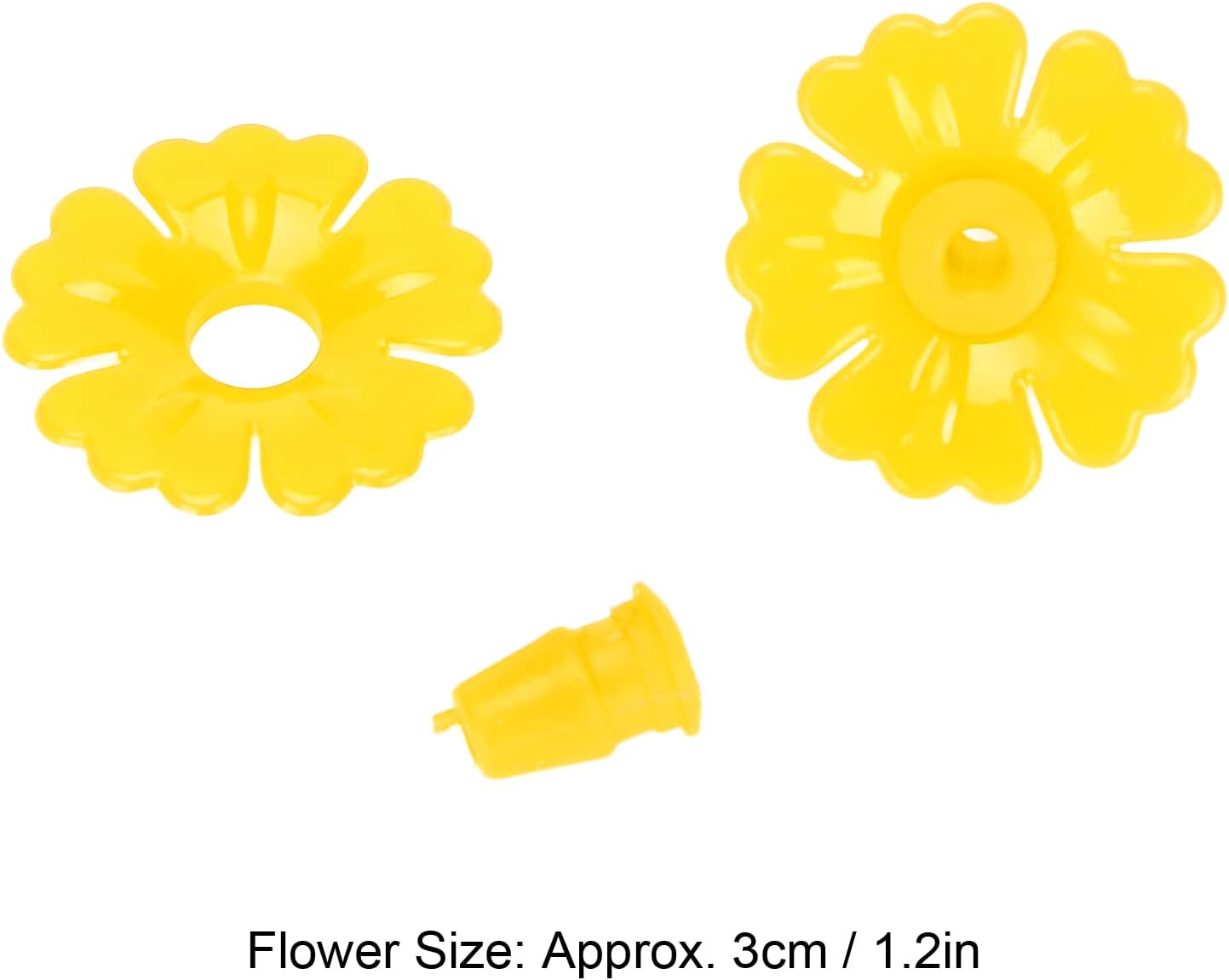 Hummingbird Feeder Replacement Flowers, 30 Pcs Hummingbird Feeder Parts, Hanging Bird Feeding Ports Replacement, Outdoors Supplies (Yellow)