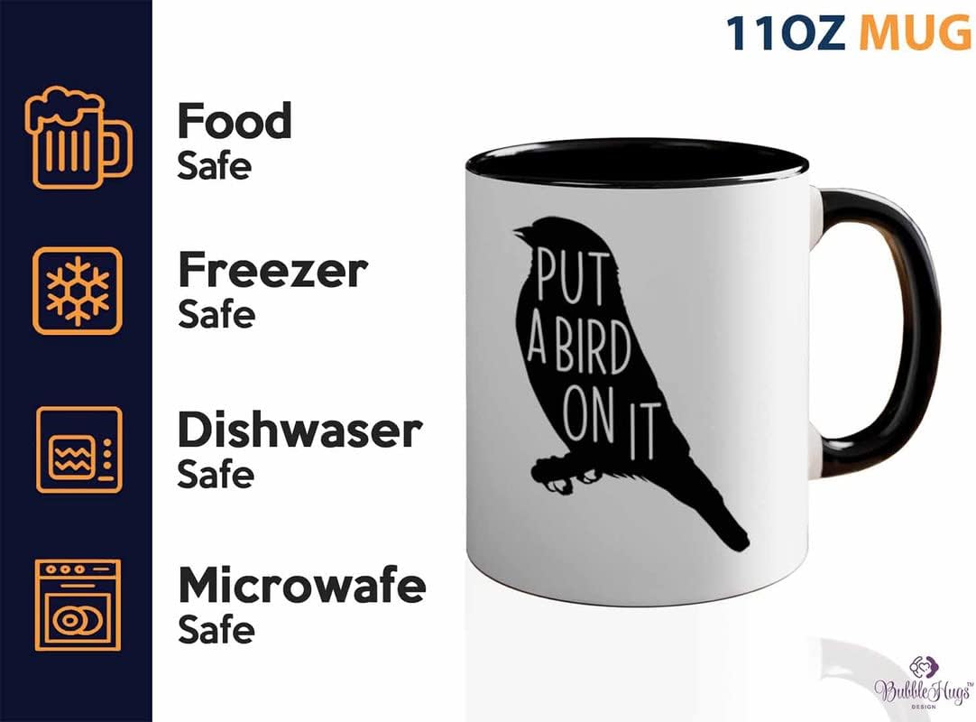 Bird Lover Two Tone Black Edition 11oz - Put a Bird on it - Hummingbird Nest Cage Parrot Dad Gardening Outdoor Birdwatcher Feeder