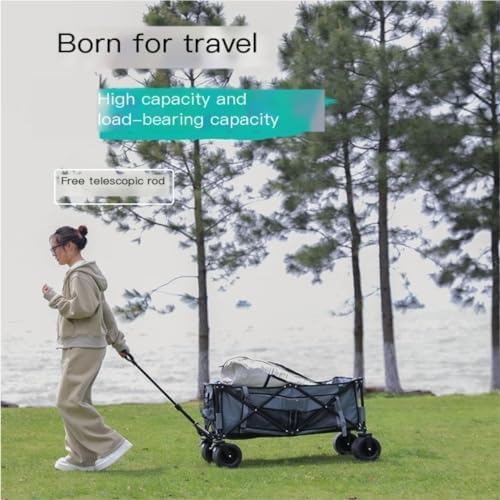 Portable Camping Cart,Portable Foldable Beach Camping Trolley Cart for Outdoor Picnics and Hand Pulled Camping Gear