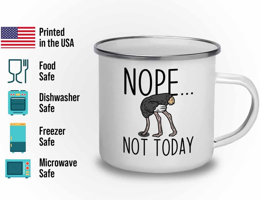 Bird Lover Camper Mug 12oz - Nope not today - Hummingbird Nest Cage Parrot Dad Gardening Outdoor Birdwatcher Feeder