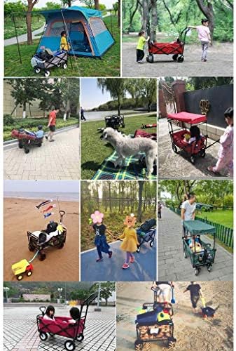 Collapsible Wagon Cart with Wheels Foldable Folding Wagons Carts Silen