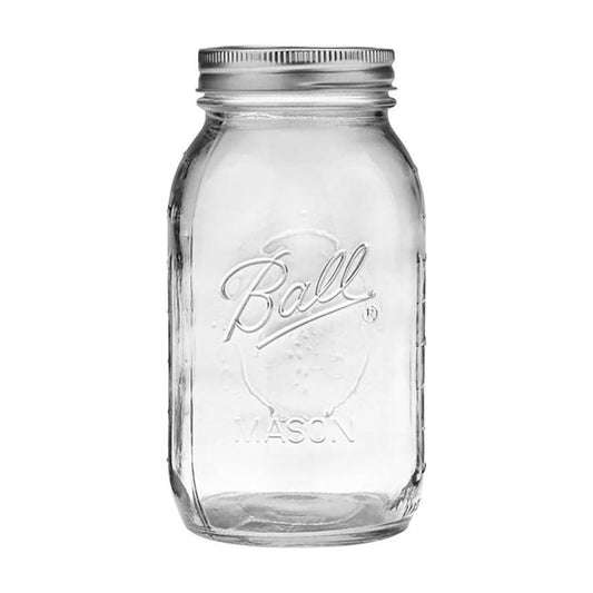 Ball Regular Mouth 32-Ounces Mason Jar with Lids and Bands, Clear,(Pack Of 2)