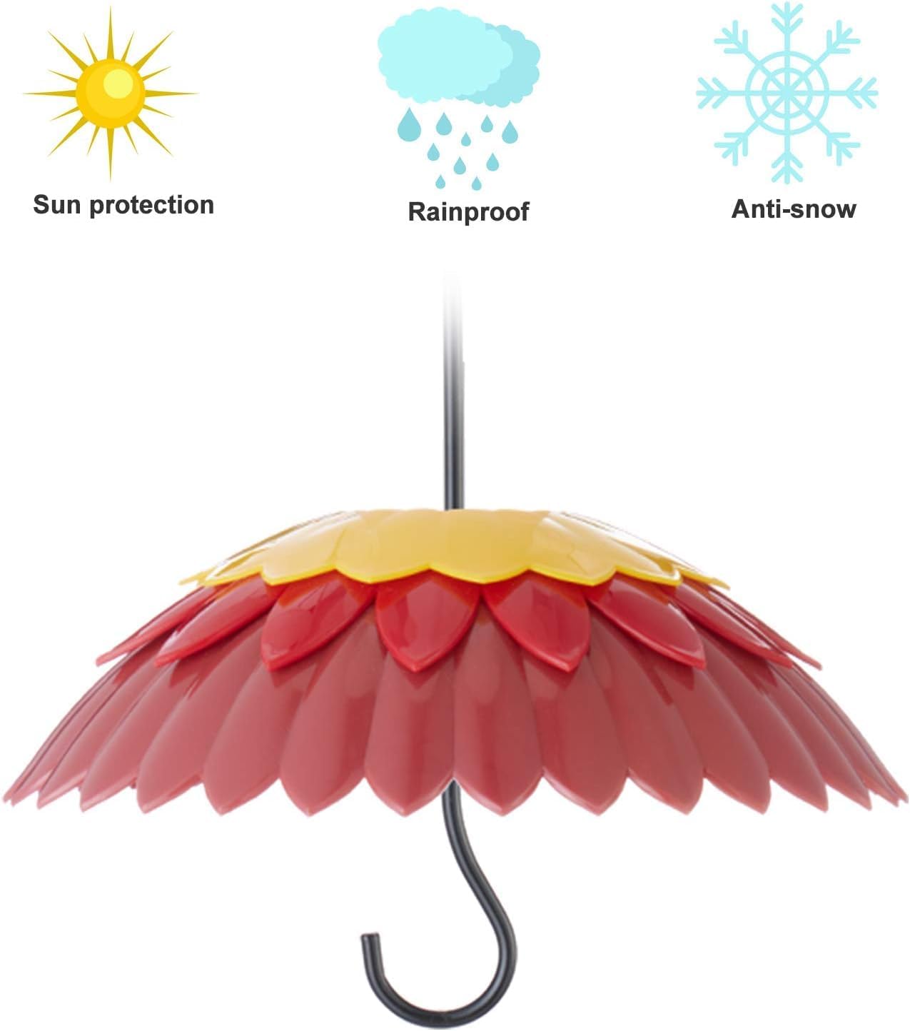 Bird Feeder Dome Covers for Rain Hummingbird Feeders Shade Baffle for Outside Ant Proof Red Hanging Weather Guard Umbrella for Small Wild Feeder, 8 inch