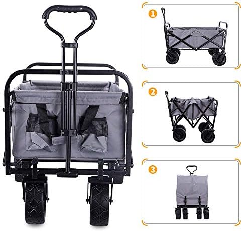 Portable Camping Cart,Foldable Cart Folding Wagon Beach Cart All Terra
